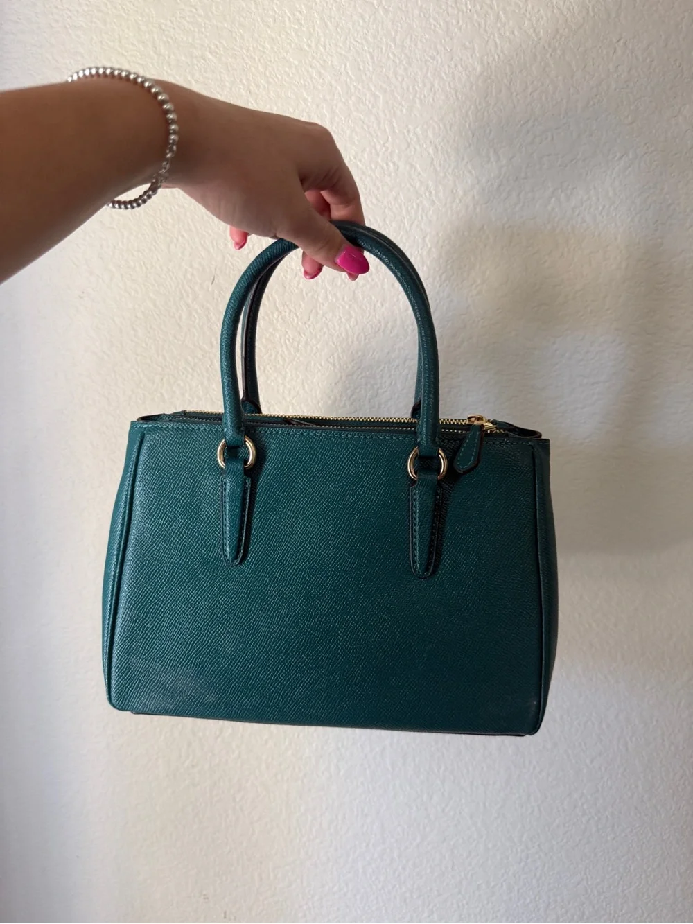 Authentic Coach Mini Surrey Carryall – Viridian Green/Teal